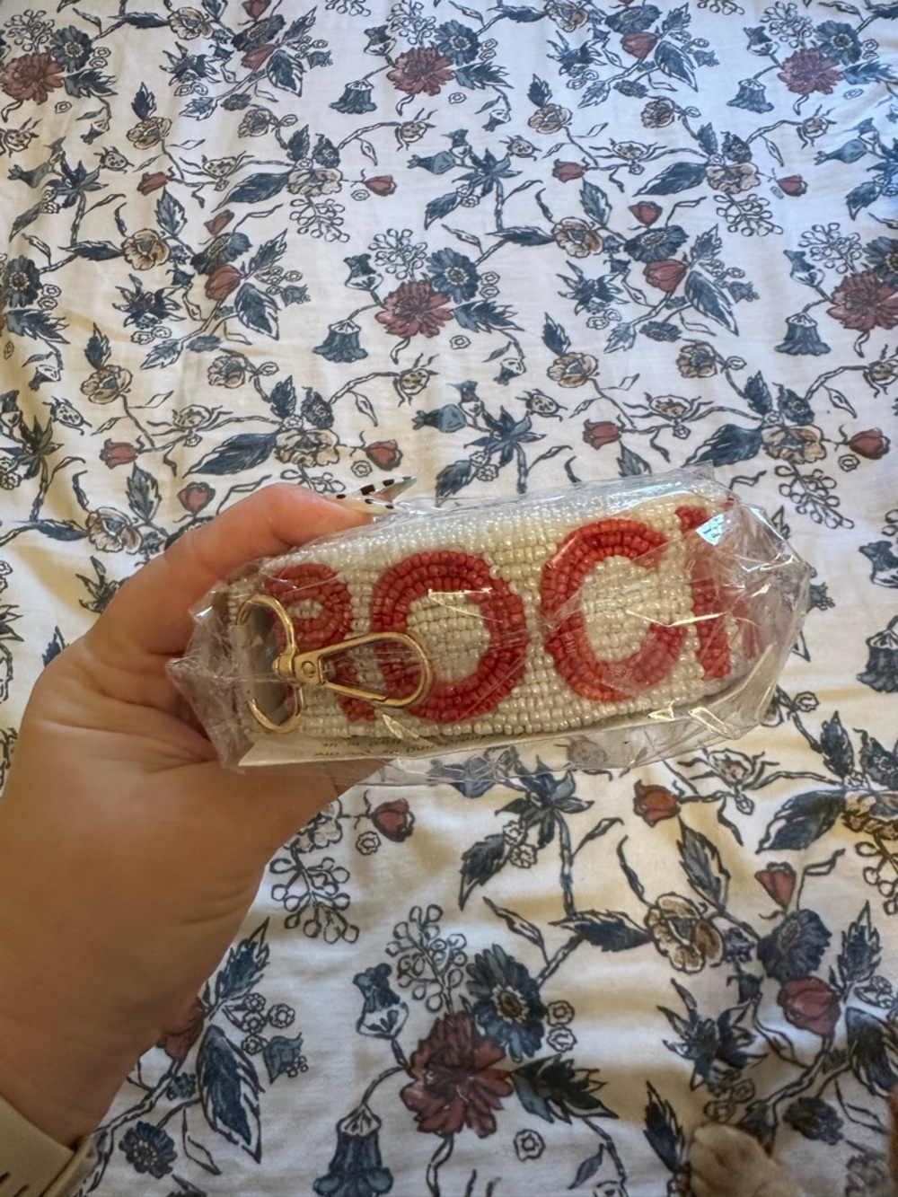 Brand New!! - KU Kansas Jayhawks ‘Rock Chalk’ Hand Beaded Bag Strap